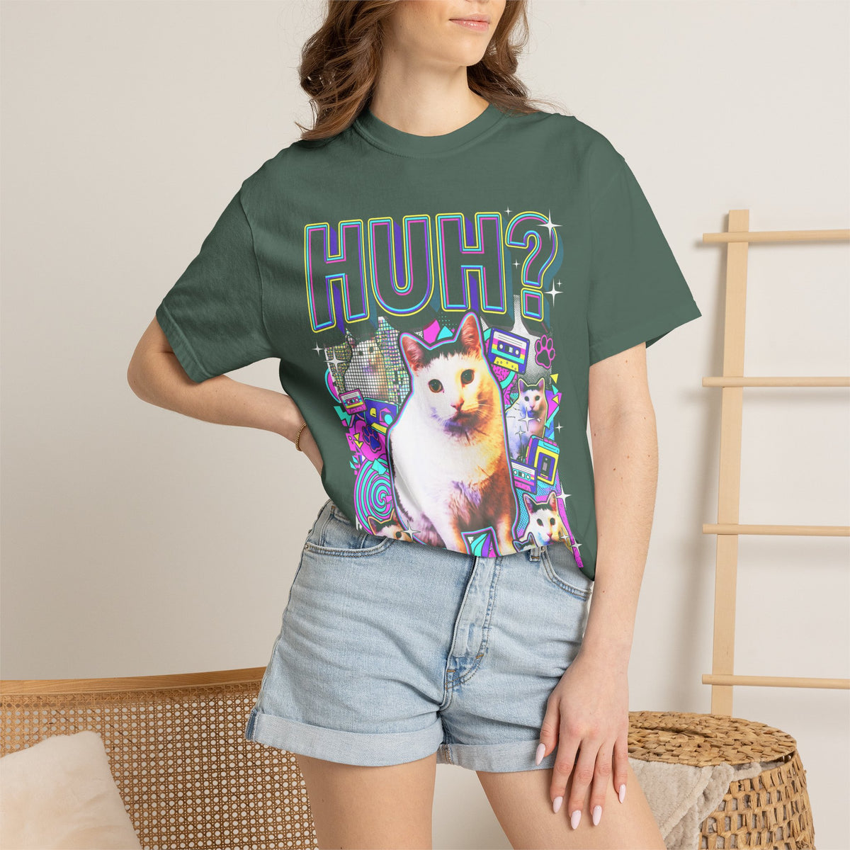 Huhg Meme Cat Collage Classic Tee | 90s Vaporwave | Retro