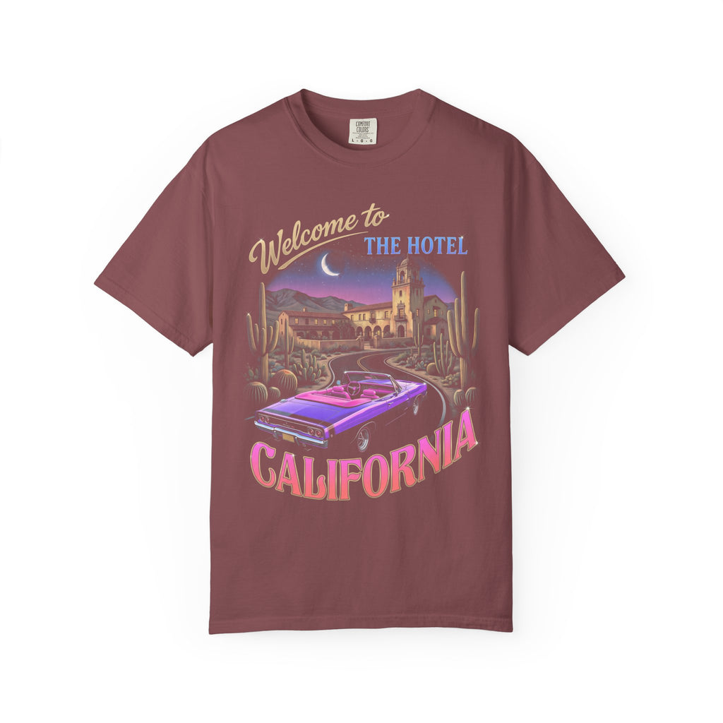 Hotel California Classic Tee | Retrowave Car | Vaporwave Art