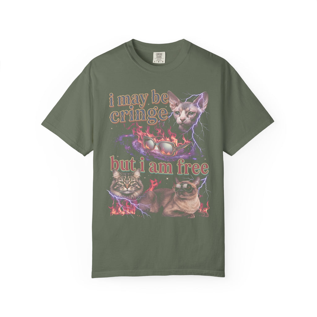 I May Be Cringe But I Am Free Classic Tee | Galaxy Cat | Space Meme