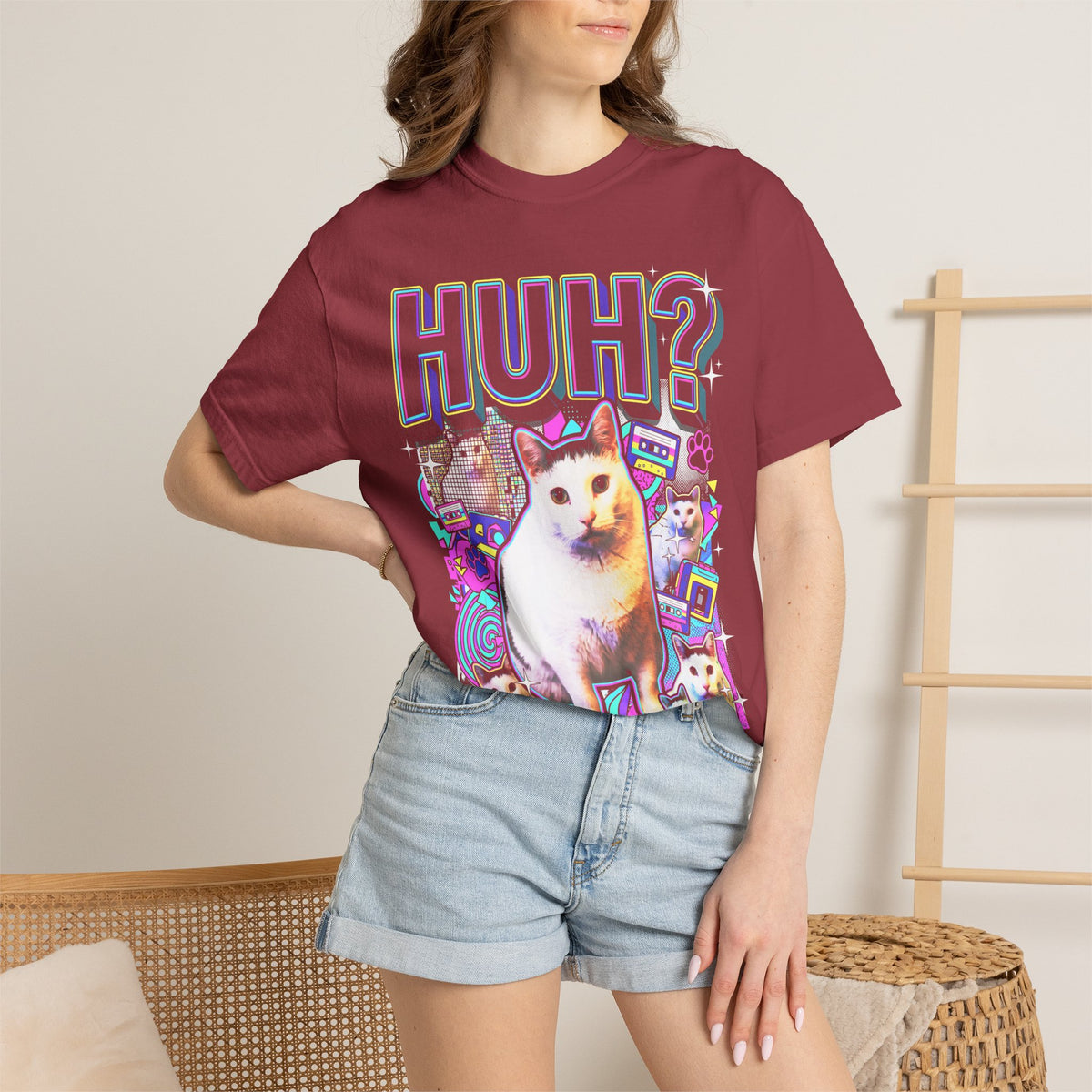 Huhg Meme Cat Collage Classic Tee | 90s Vaporwave | Retro