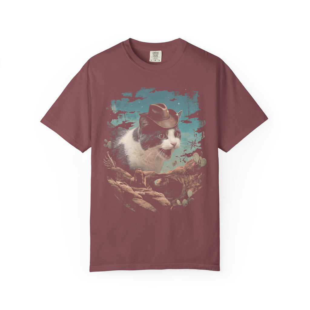 Screaming Meowboy Cat Classic Tee | Wild West Desert | Cactus