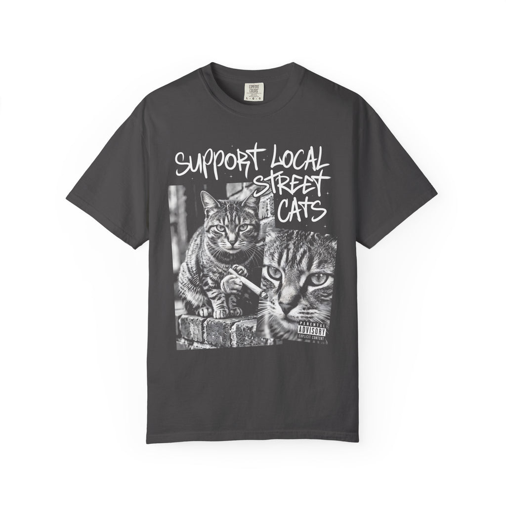Support Local Street Cats Classic Tee | Smoking Cat Art