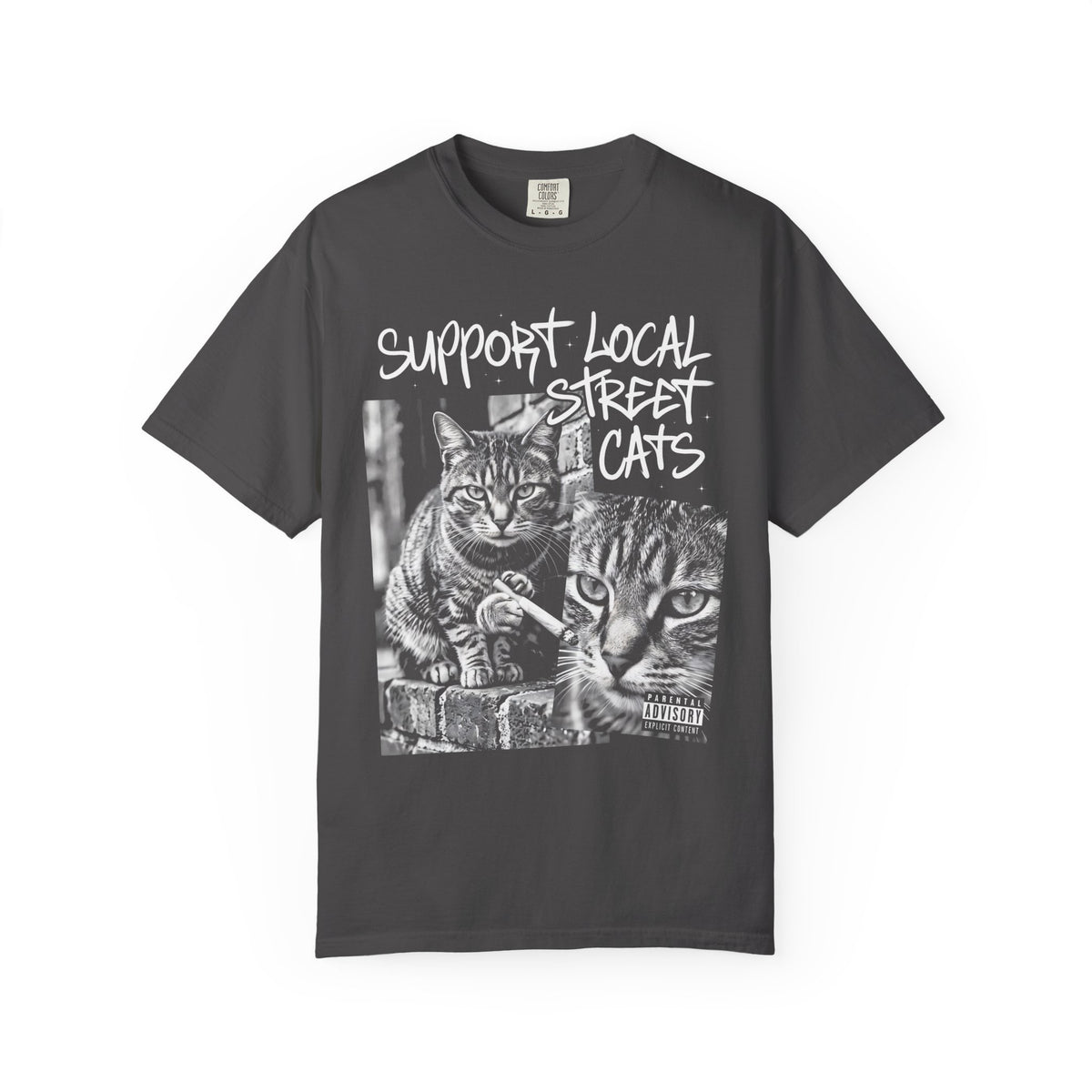 Support Local Street Cats Classic Tee | Smoking Cat Art