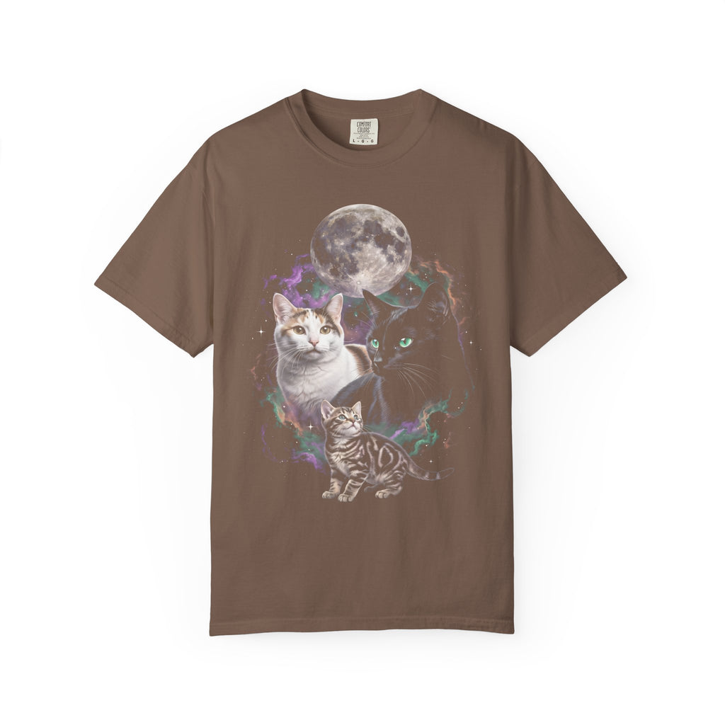 Cosmic Galaxy Cats Classic Tee | Celestial Moon | Space Nebula