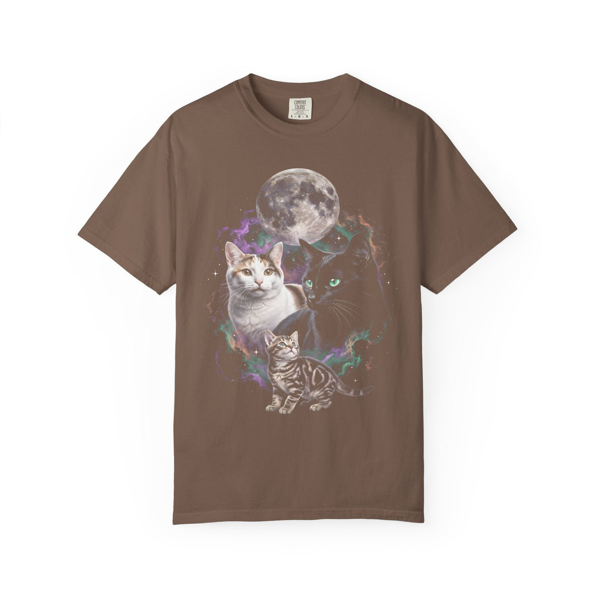 Cosmic Galaxy Cats Classic Tee | Celestial Moon | Space Nebula