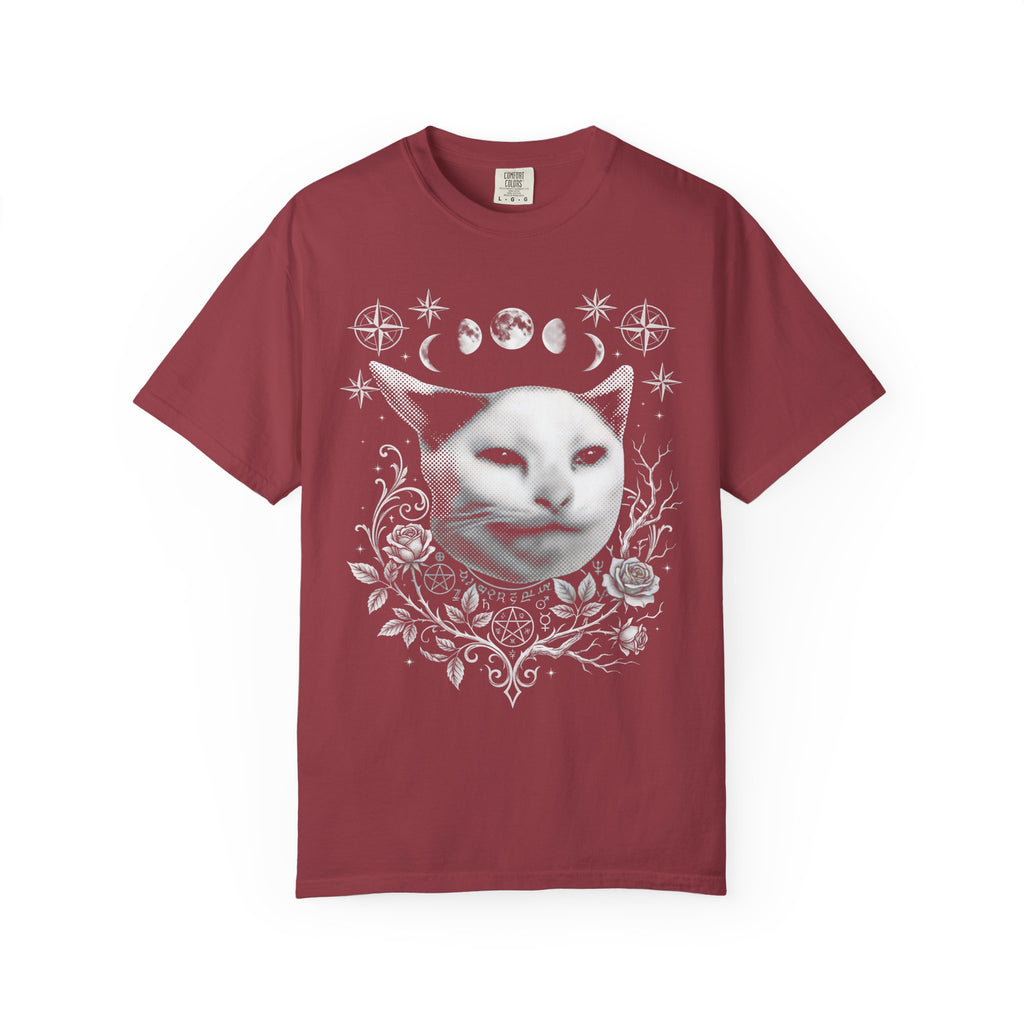 Split Face Cosmic Cat Classic Tee | Mystic Retro | Astro Art
