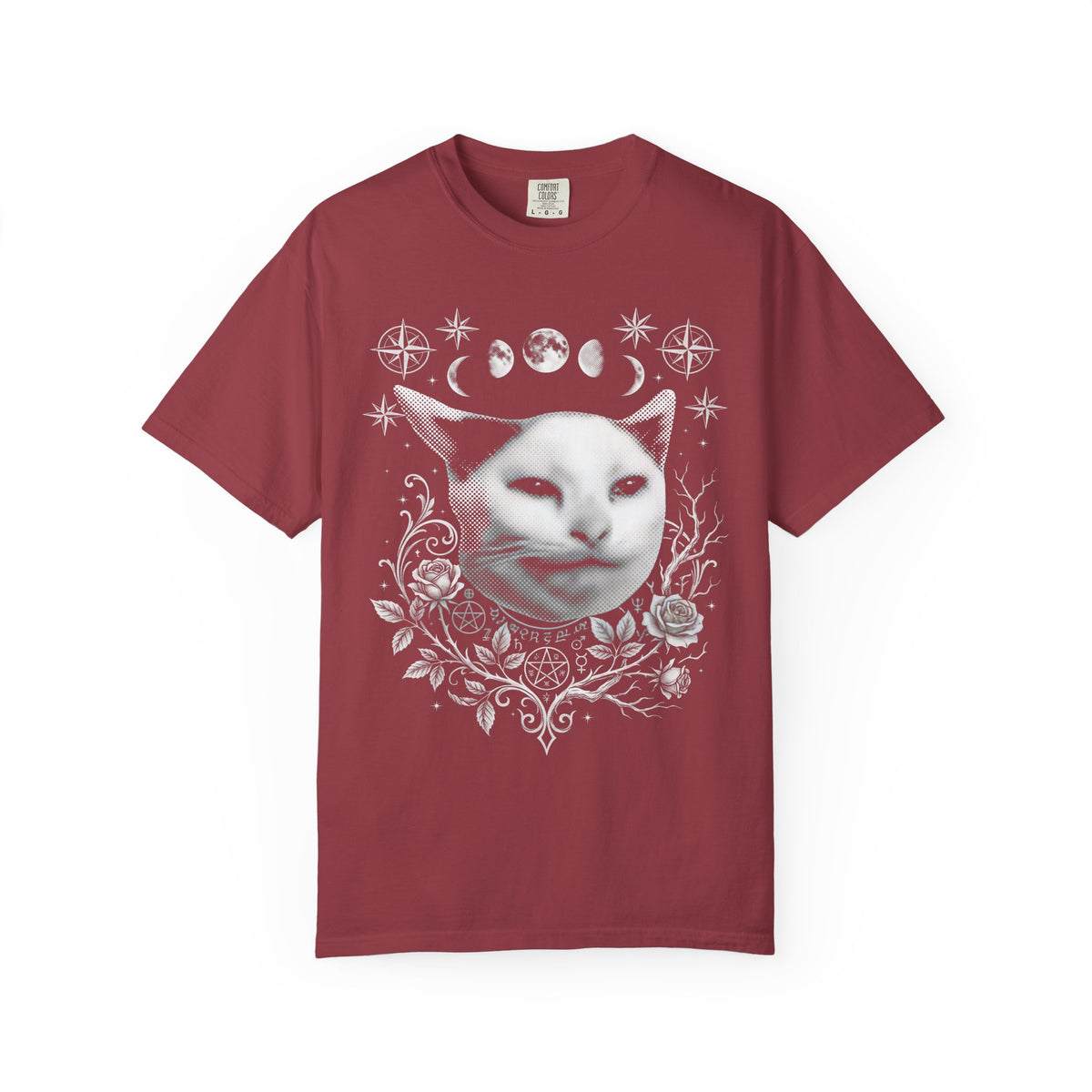 Split Face Cosmic Cat Classic Tee | Mystic Retro | Astro Art