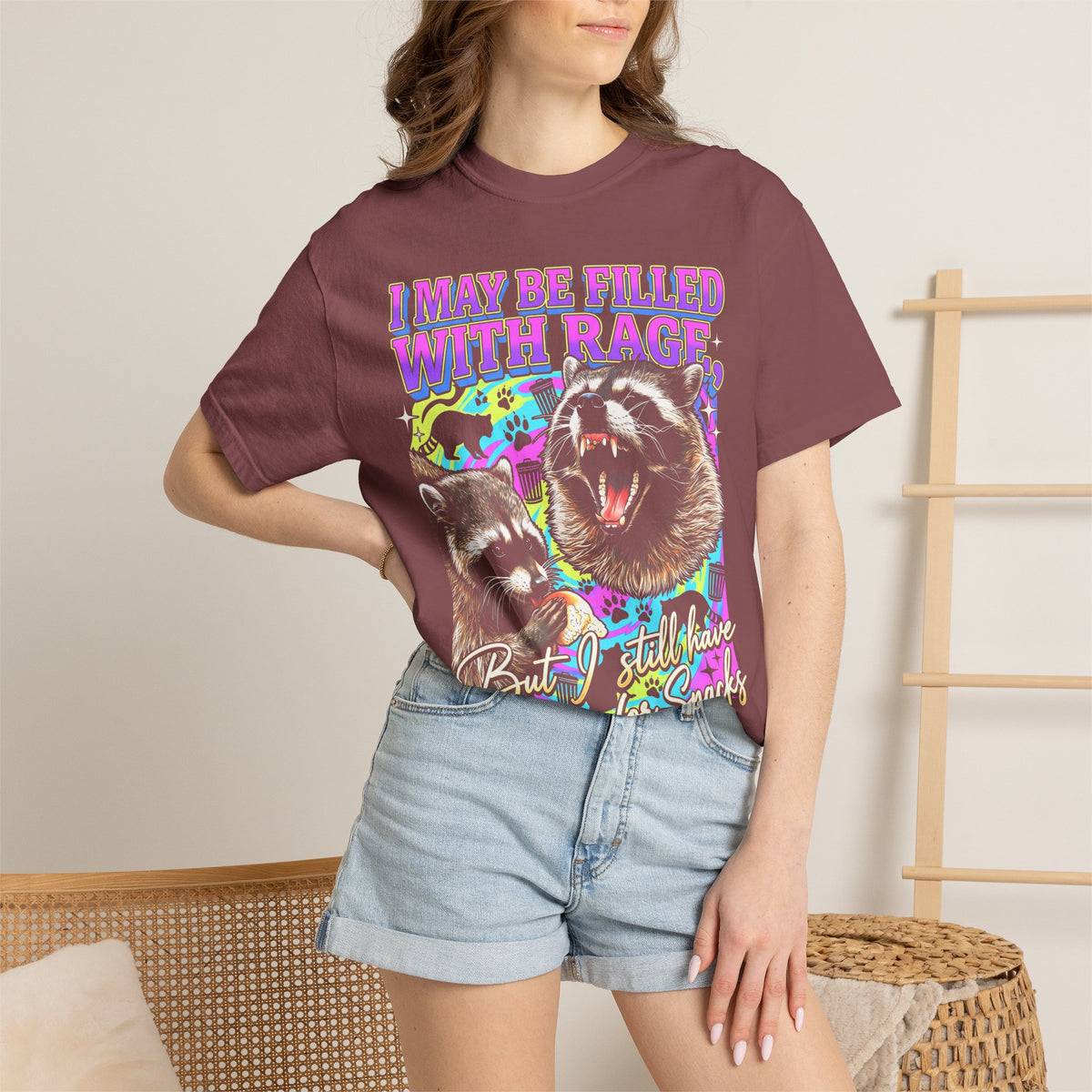 I May Be Filled With Rage Classic Tee | Raccoon Meme Gift