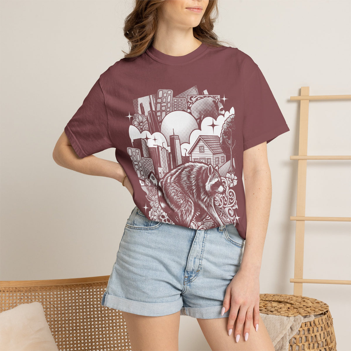Raccoon City Skull Classic Tee | 90s Retro | Gaming Gift