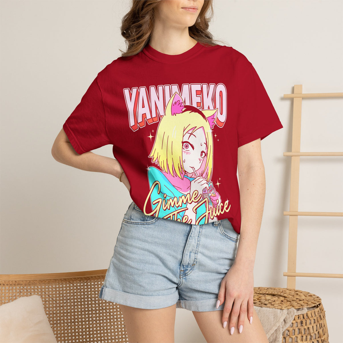 Gimme The Juice Classic Tee | Retro 90s | Anime Cat Girl