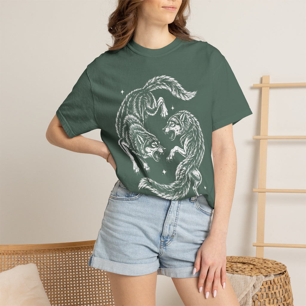 Twin Wolves Classic Tee | 90s Vintage | Dark Nature Wolf