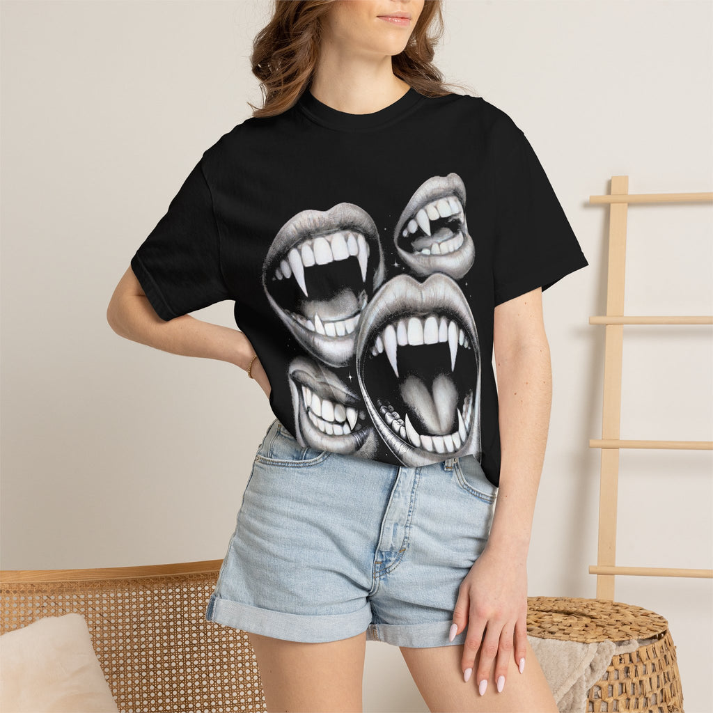 Vampires Fangs Classic Tee | Gothic Horror | Spooky Dotwork