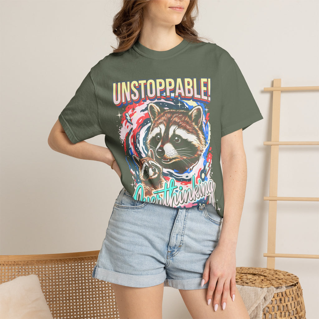 Unstoppable Overthinking Raccoon Classic Tee | 90s Funny Gift