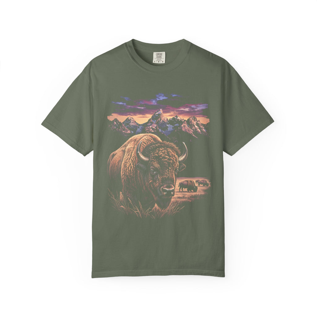American Bison Classic Tee | Wildlife Nature | Western Sunset