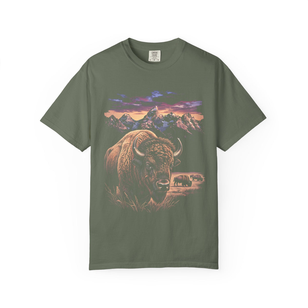 American Bison Classic Tee | Wildlife Nature | Western Sunset