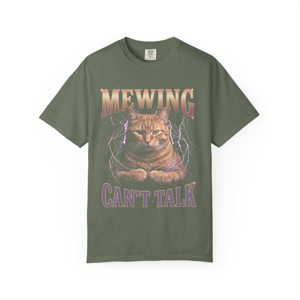 Mewing Can't Talk Classic Tee | GigaChad Feline | Muscle Lightning