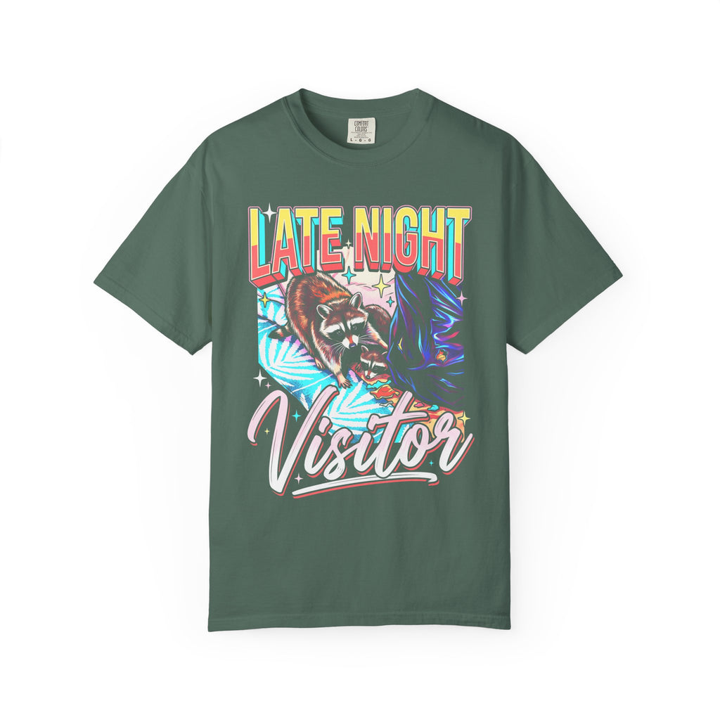 Late Night Visitor Raccoon Classic Tee | Retro Neon | Vintage