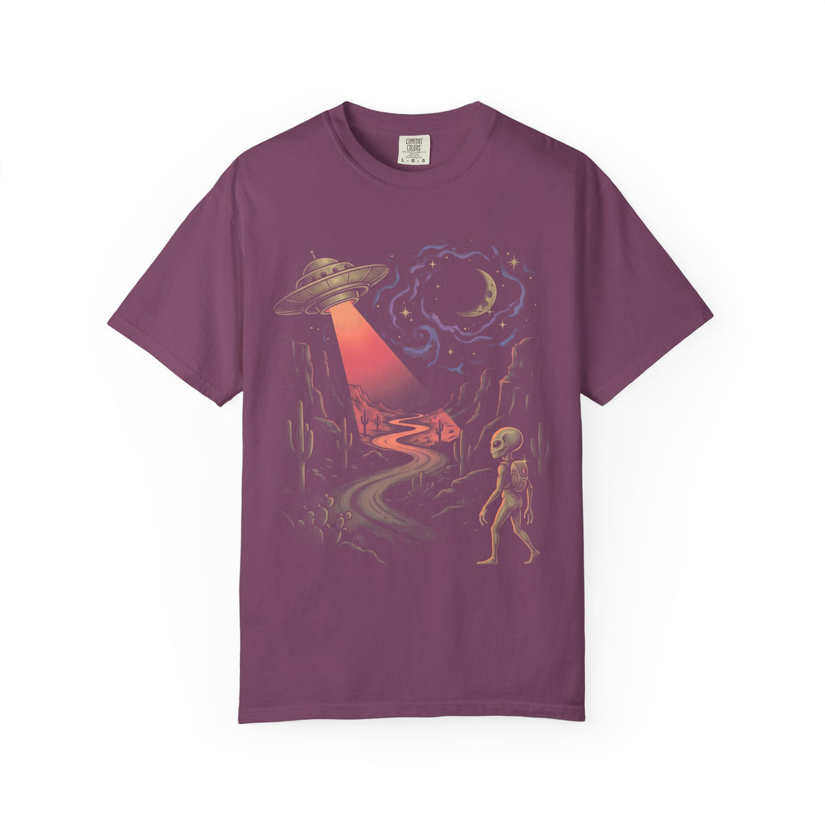 Grey Alien Abduction Classic Tee | Vintage Sci-Fi | Space Art