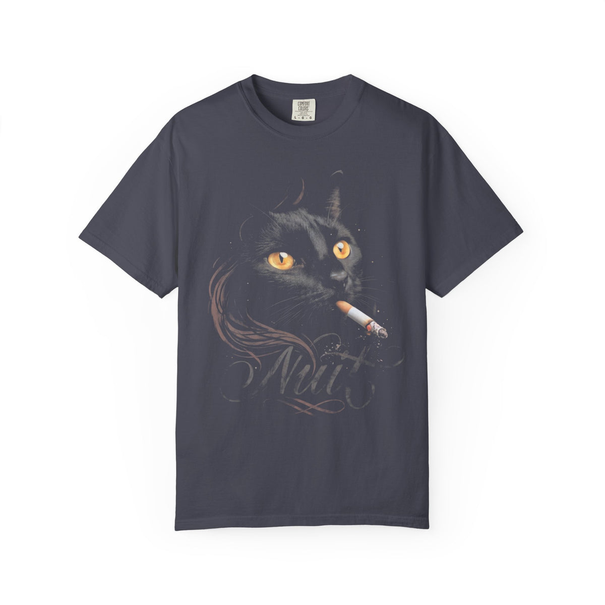Nuit Black Cat Classic Tee | Edgy Vintage Art | Night Cigarette