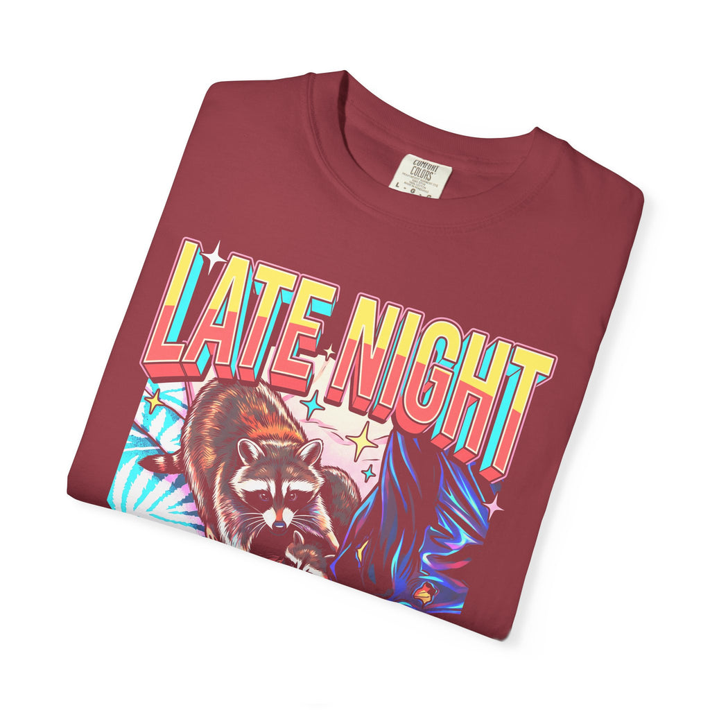 Late Night Visitor Raccoon Classic Tee | Retro Neon | Vintage