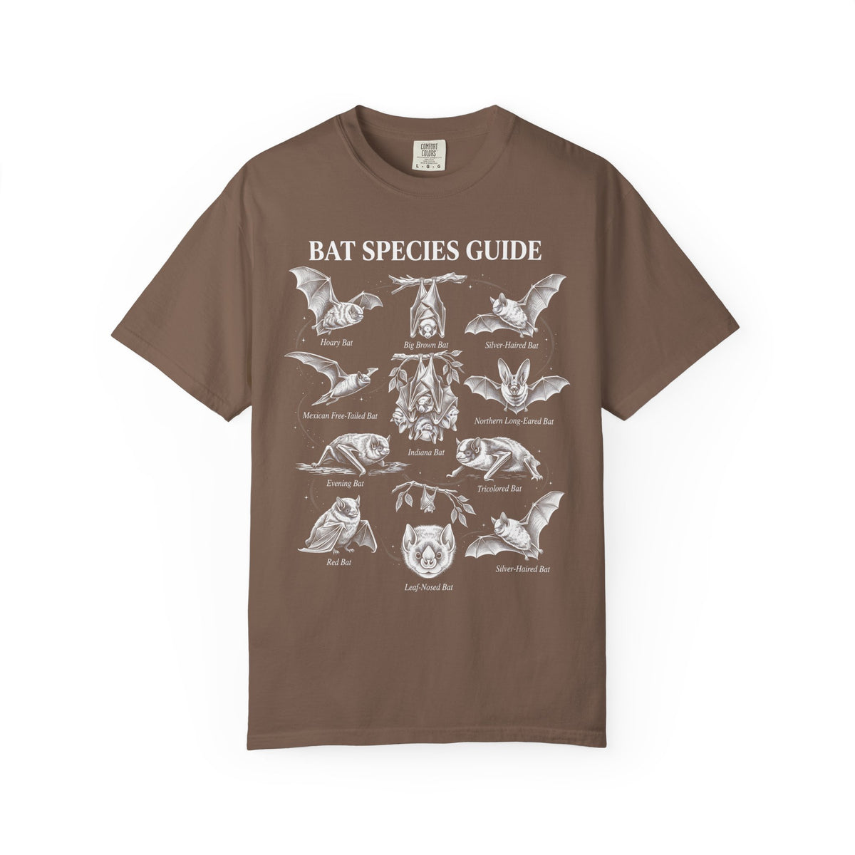 Bat Species Guide Classic Tee | Wildlife Mammals | Animal Chart