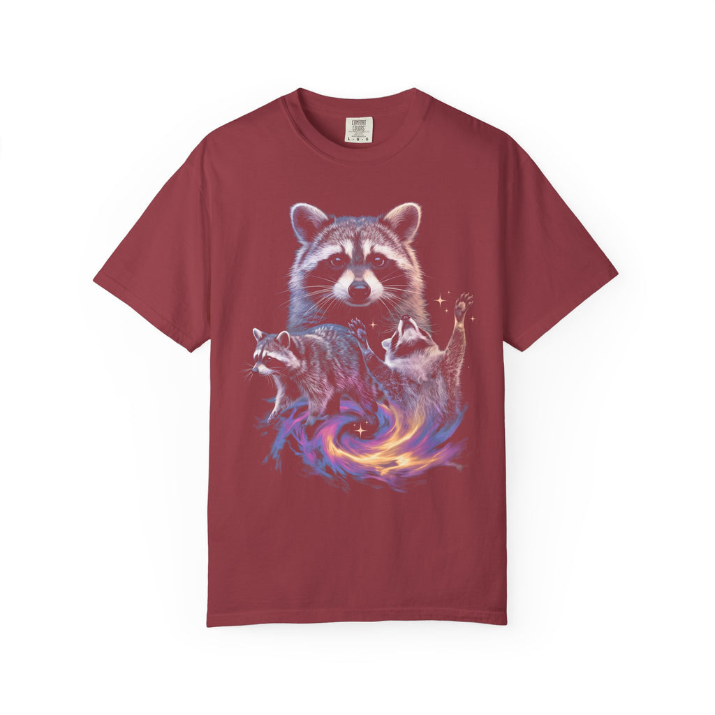Cosmic Trio Raccoon Classic Tee | Galaxy Vortex | Psychedelic