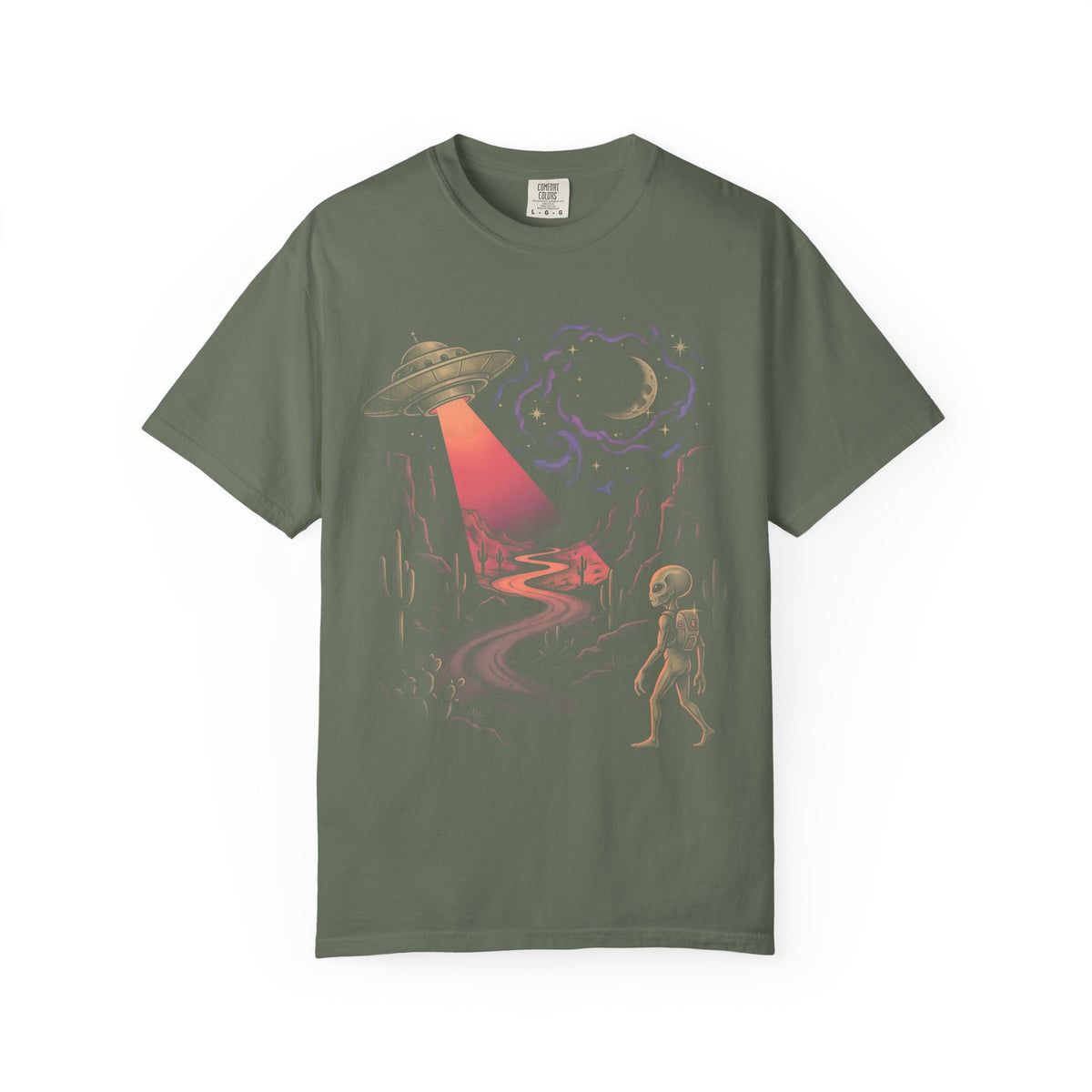 Grey Alien Abduction Classic Tee | Vintage Sci-Fi | Space Art