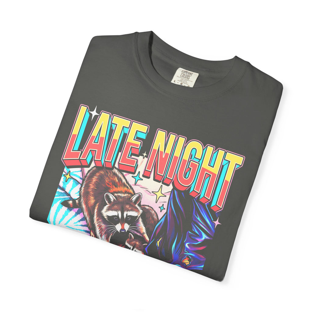 Late Night Visitor Raccoon Classic Tee | Retro Neon | Vintage