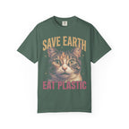 Save Earth Eat Plastic Classic Tee | Sarcastic Cat | Weird Art