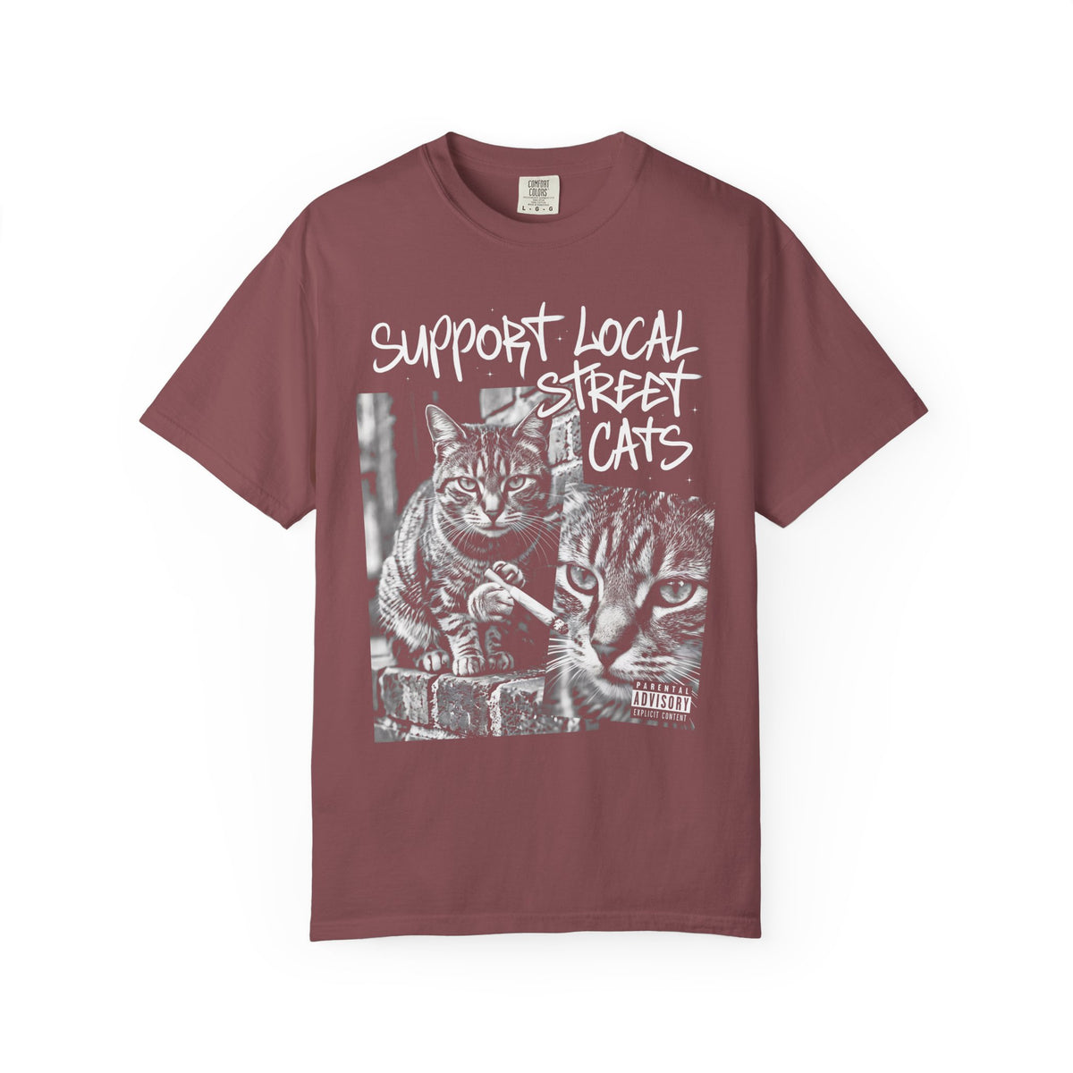 Support Local Street Cats Classic Tee | Smoking Cat Art