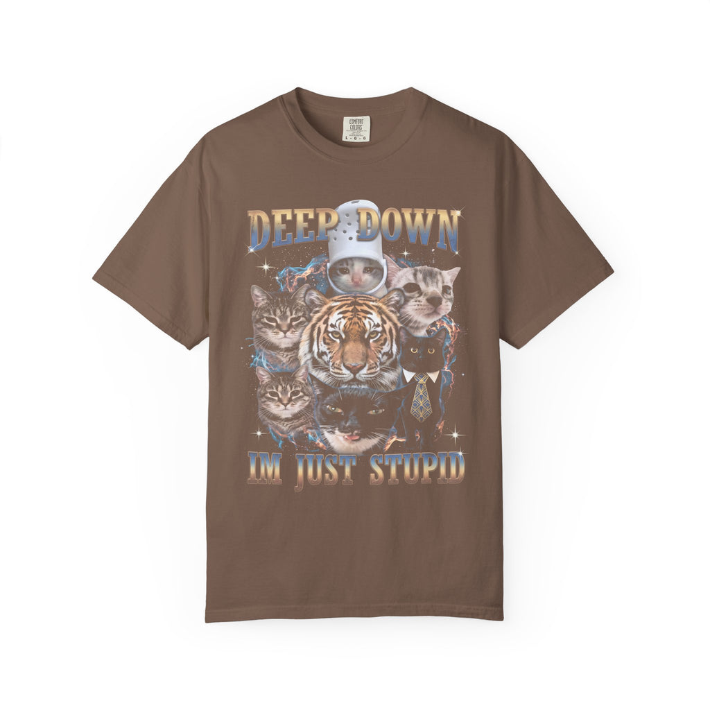 Deep Down Im Just Stupid Classic Tee | Tiger Cat | Galaxy Meme