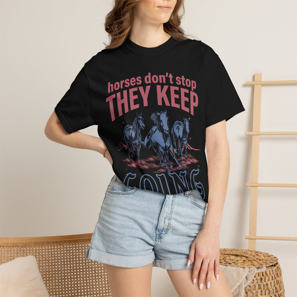 Horses Don't Stop Classic Tee | Galloping Western | Running