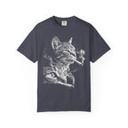 Cosmic Smoking Cat Classic Tee | Noir Space Art | Vintage Smoke