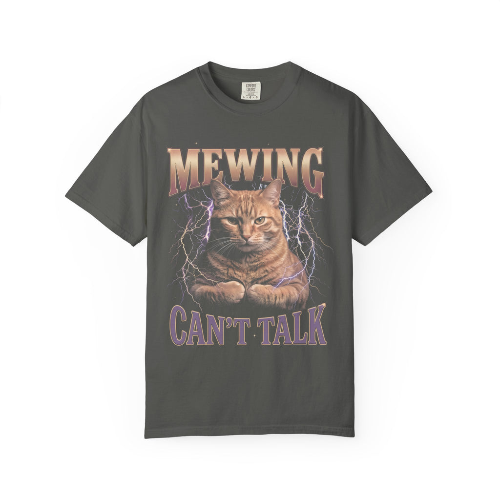 Mewing Can't Talk Classic Tee | GigaChad Feline | Muscle Lightning