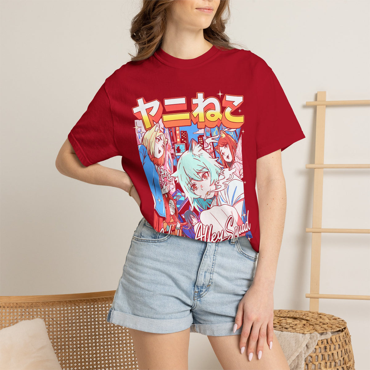 Neko Alley Squad Classic Tee | Anime Cat Girl | Retro Graphic