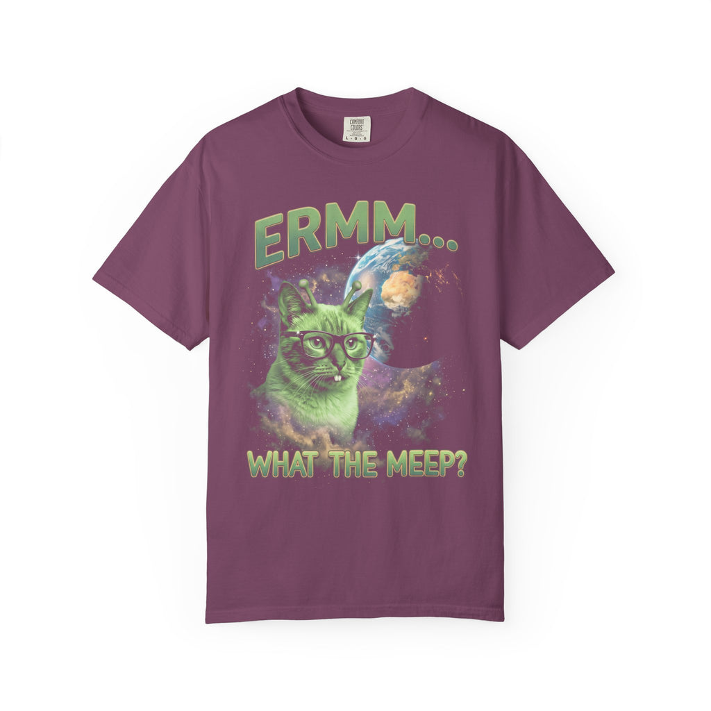 What The Meep Classic Tee | Green Alien Cat | Space Nebula