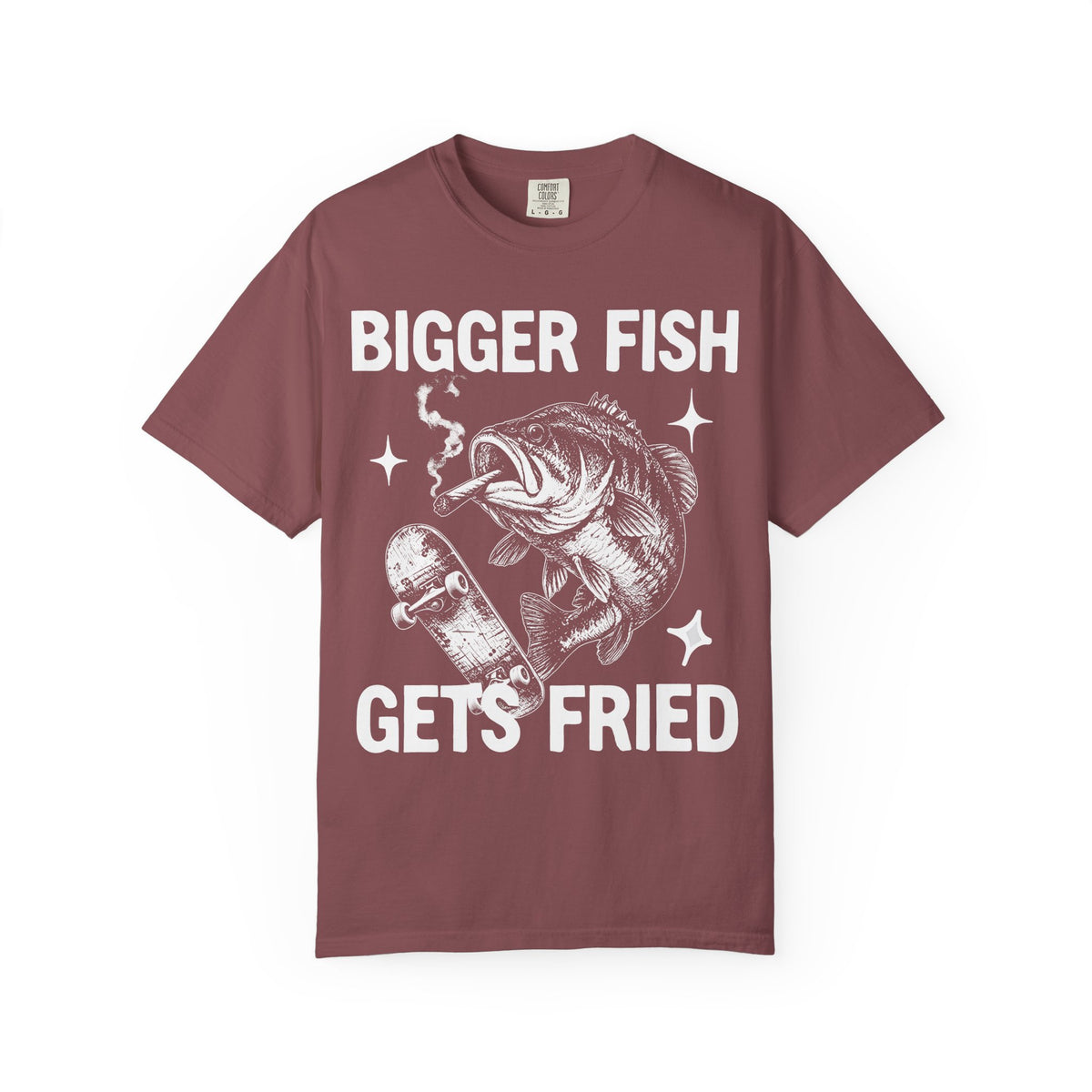 Bigger Fish Gets Fried Classic Tee | Funny Skater | Fish Meme