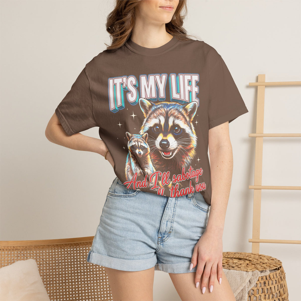 Its My Life Sabotage Myself Raccoon Classic Tee | 90s Retro