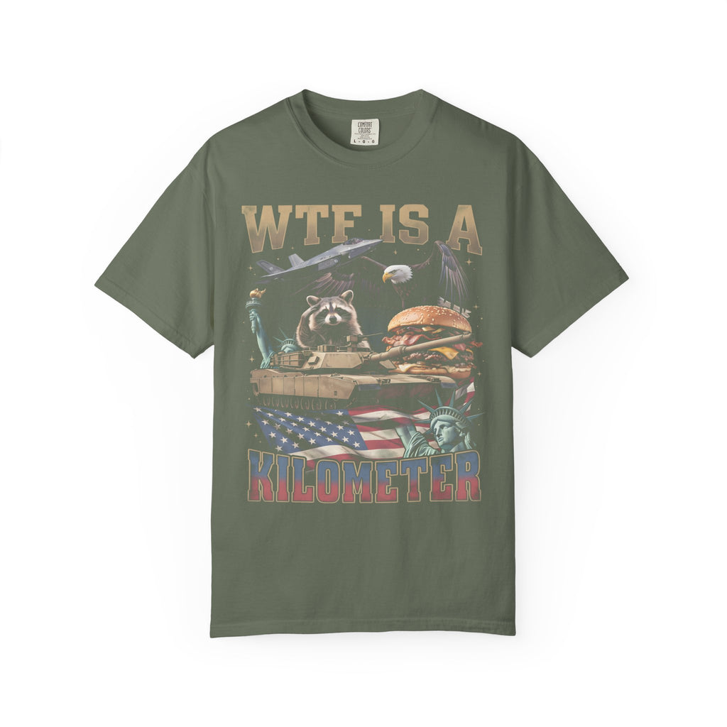 WTF Is A Kilometer Classic Tee | Patriotic Meme | USA Flag