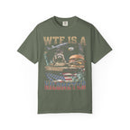 WTF Is A Kilometer Classic Tee | Patriotic Meme | USA Flag