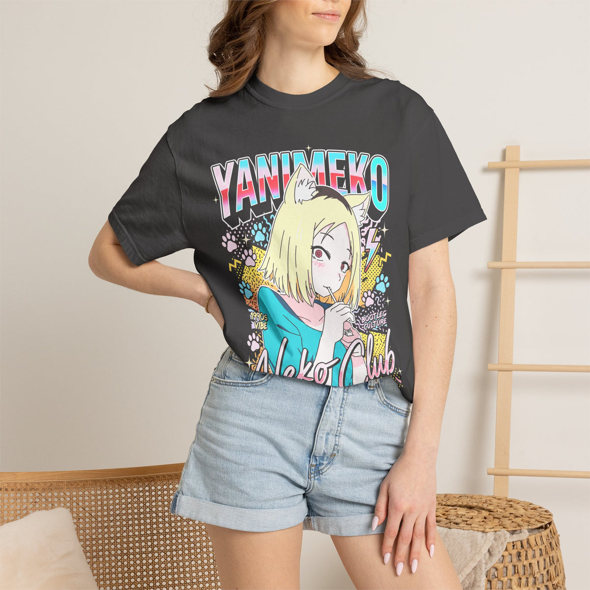 Neko Club Anime Girl Classic Tee | 1990s Vibe | Retro Gift