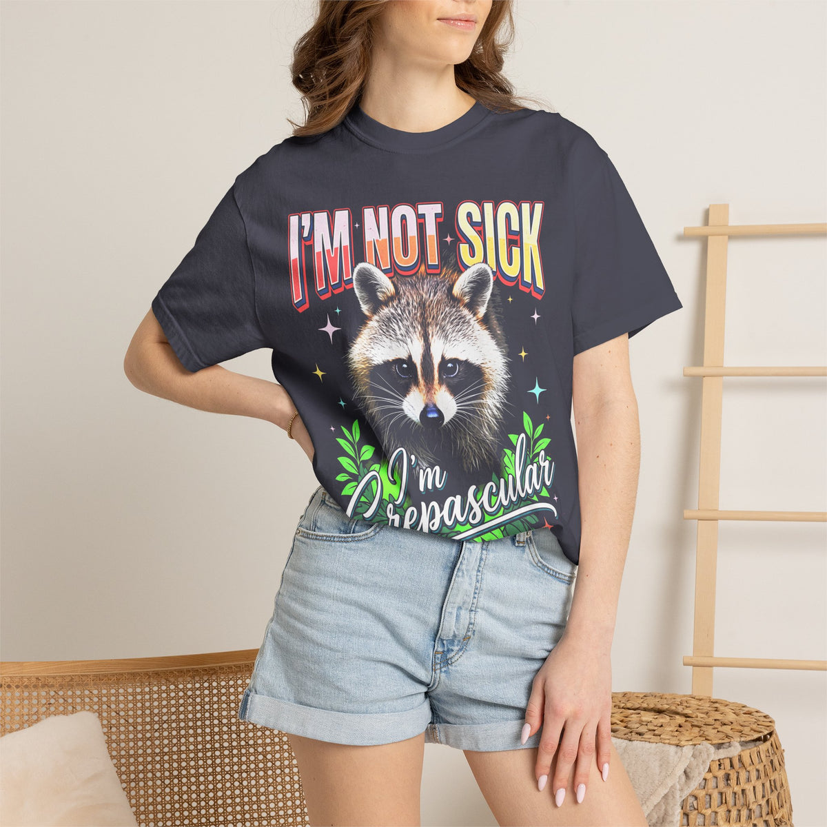 Im Not Sick Crepuscular Raccoon Classic Tee | 90s Retro Graphic