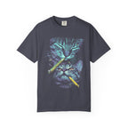 Stacked Cat Portraits Classic Tee | Neon Psychedelic Art