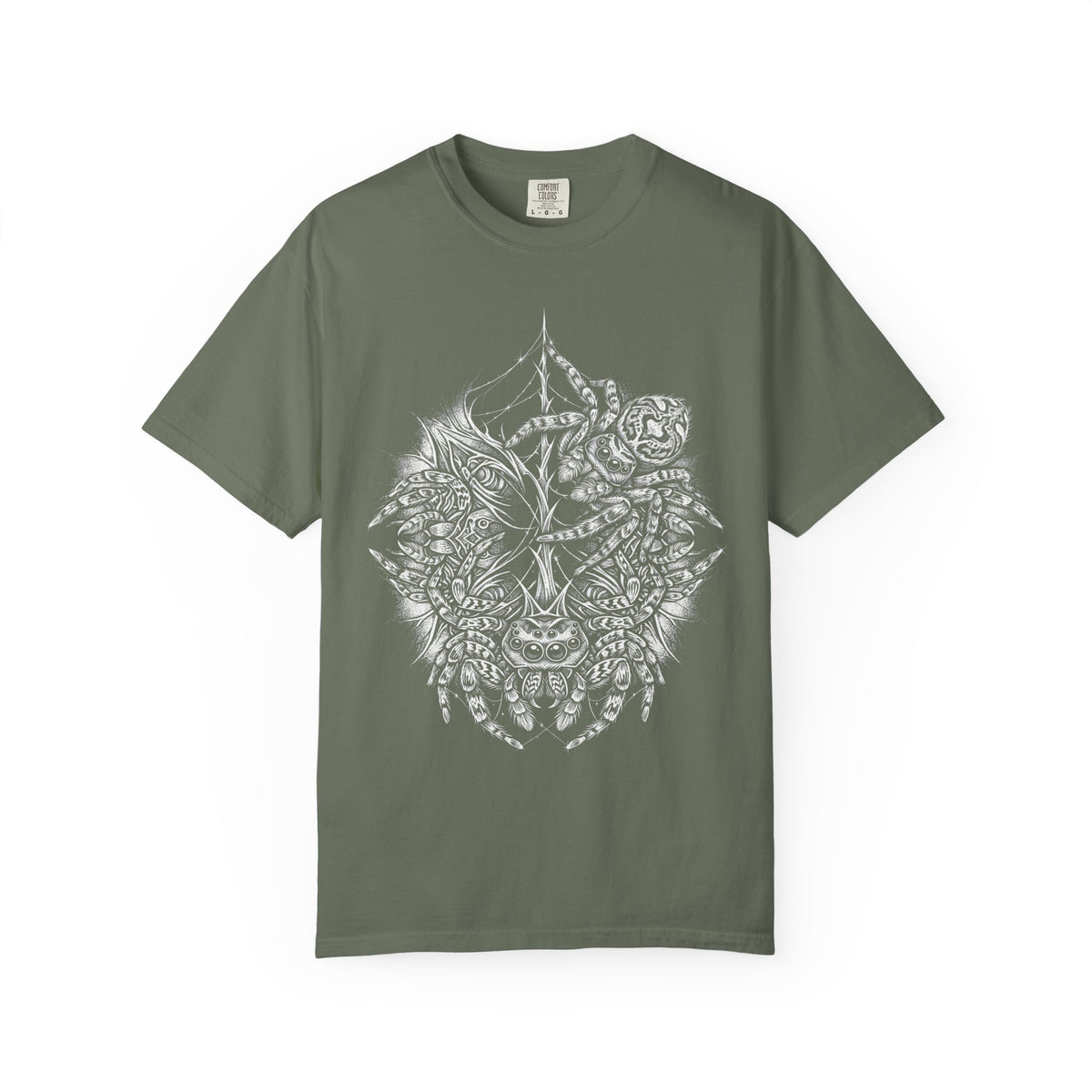 Gothic Spider Web Classic Tee | Stipple Art | Black White