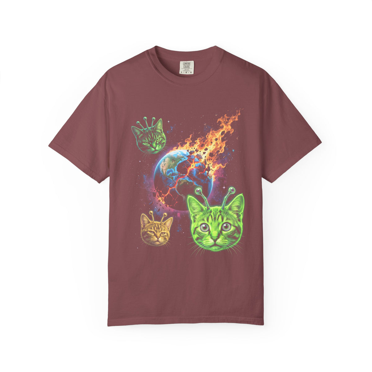 Alien Cat UFO Classic Tee | Mystery Space Art | Bowler Hat