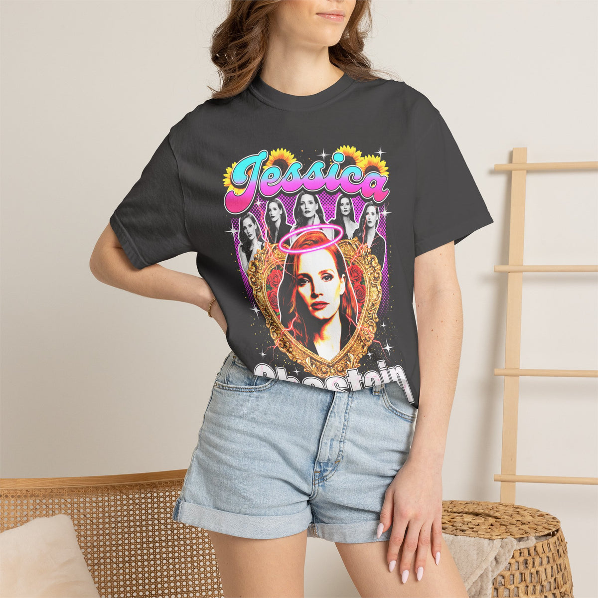 Jessica Chastain Classic Tee | 90s Graphic | Bootleg Style