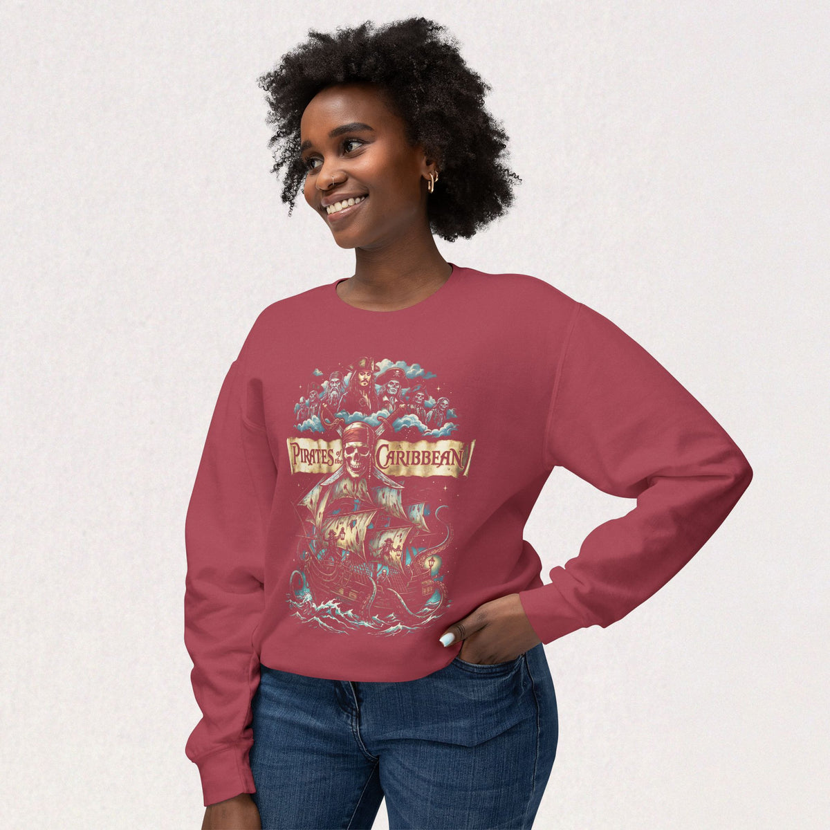 Pirates of the Caribean Skull Ship Crewneck Sweatshirt