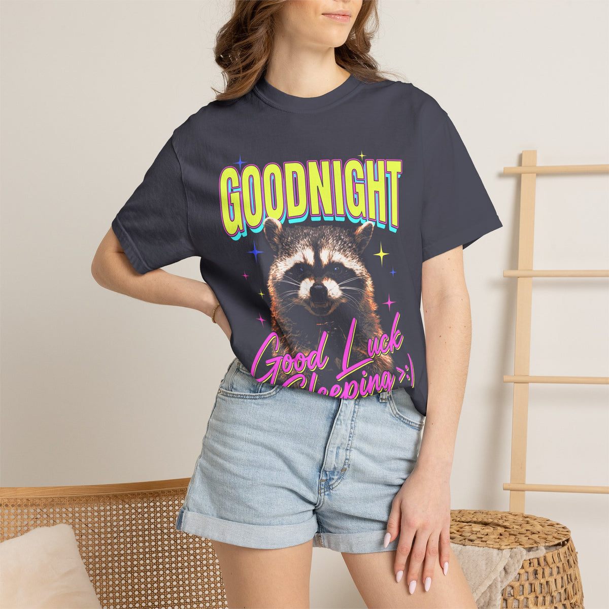 Goodnight Good Luck Sleeping Classic Tee | Raccoon Meme