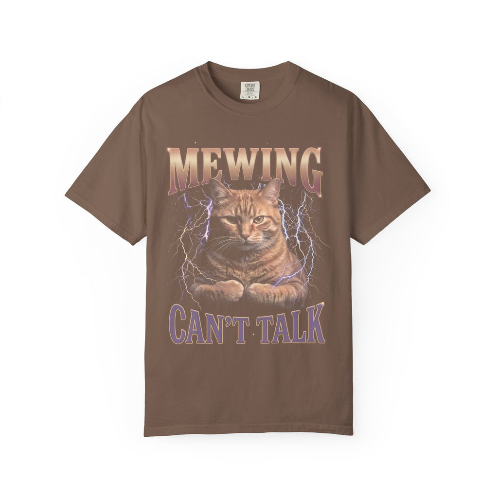 Mewing Can't Talk Classic Tee | GigaChad Feline | Muscle Lightning