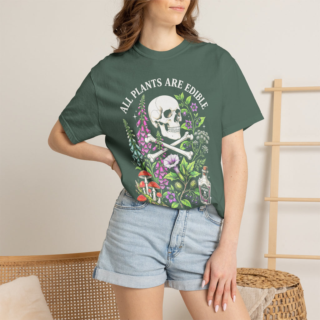 All Plants Are Edible Classic Tee | Vintage Skull | Botany Gift